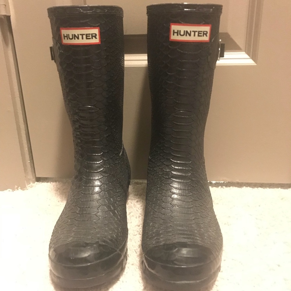 Hunter Carnaby Snakeskin Rainboots -Short